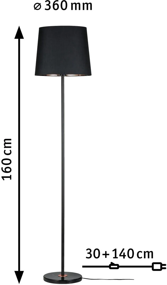 Paulmann Neordic Staande Lamp Enja E27 20W - Zwart/Koper