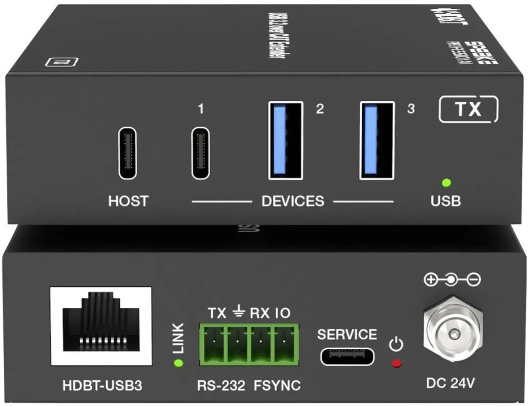 SpeaKa Professional SP-USBE-820 KVM-extender 7+1 - Zwart - afbeelding 2 van 3
