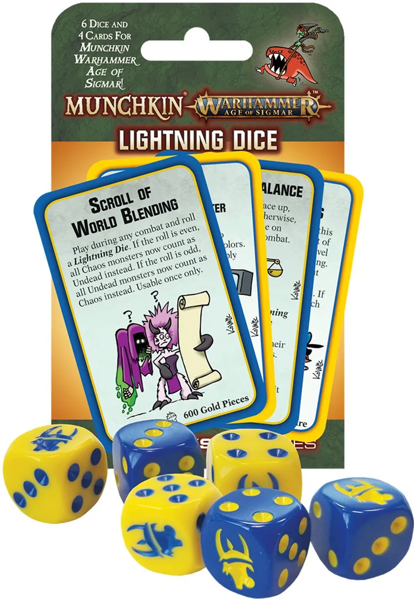 Steve Jackson Games Munchkin Warhammer Age of Sigmar Lightning Dice - Uitbreiding - 6-vlakken
