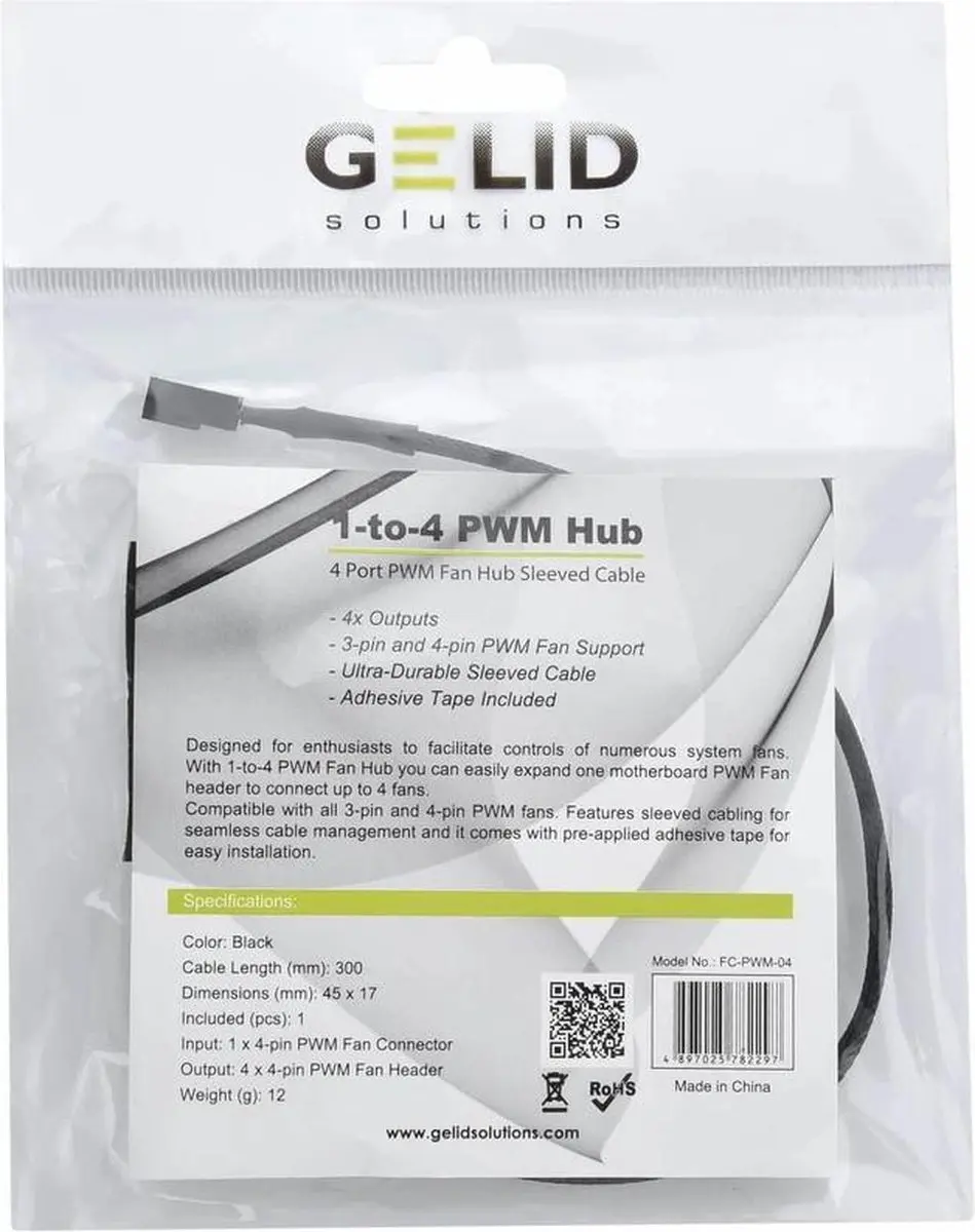 Gelid FC-PWM-04 PWM Fan Hub 1-naar-4 - Verloopadapter - afbeelding 2 van 6