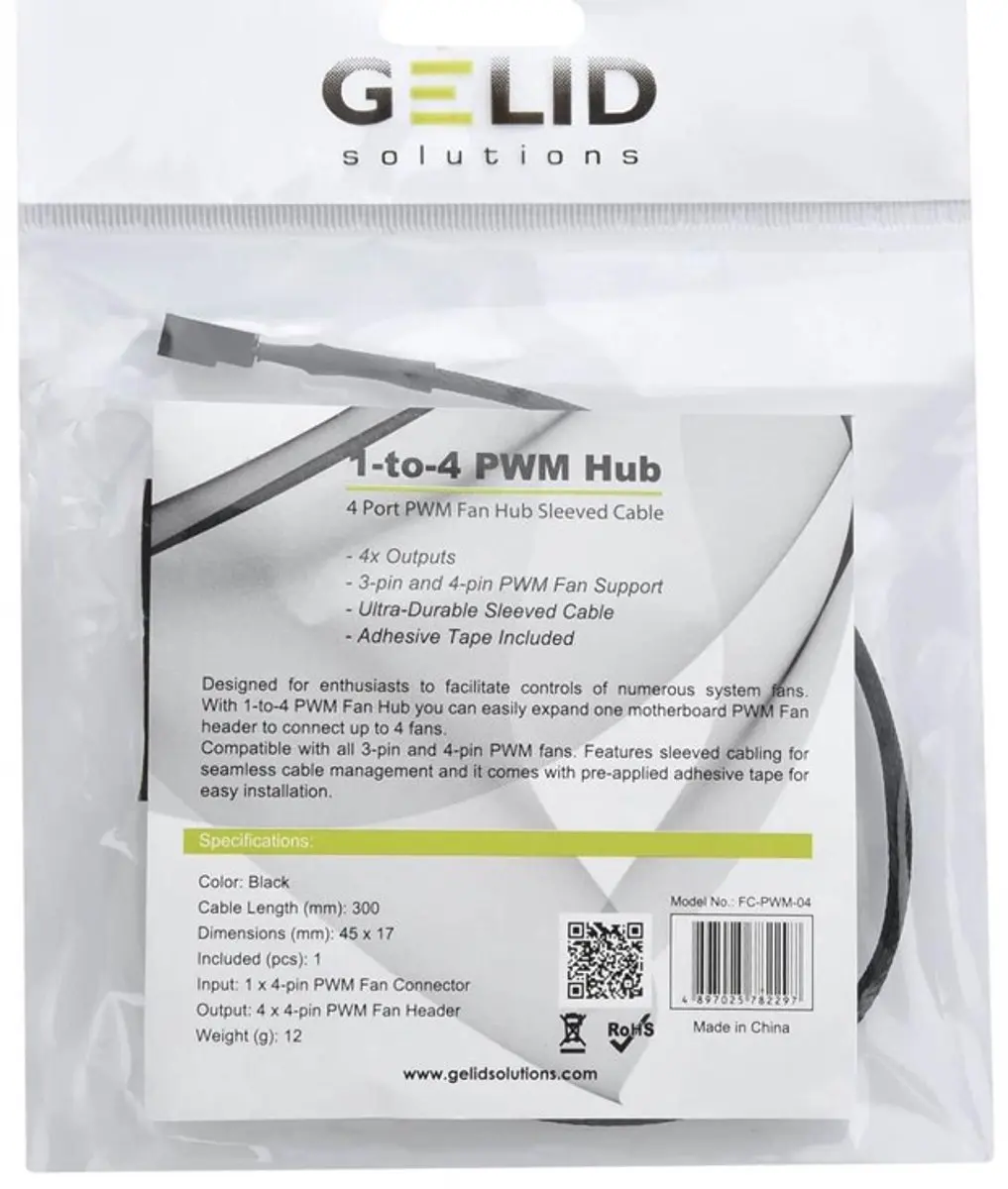 Gelid FC-PWM-04 PWM Fan Hub 1-naar-4 - Verloopadapter - afbeelding 5 van 6