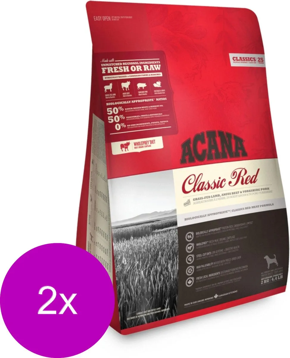 Acana Classics Classic Red Lam&Rund Hondenvoer - 2x2kg - afbeelding 6 van 6