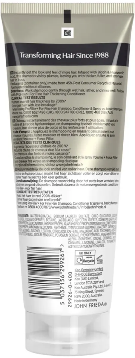 John Frieda PROfiller+ Thickening Shampoo