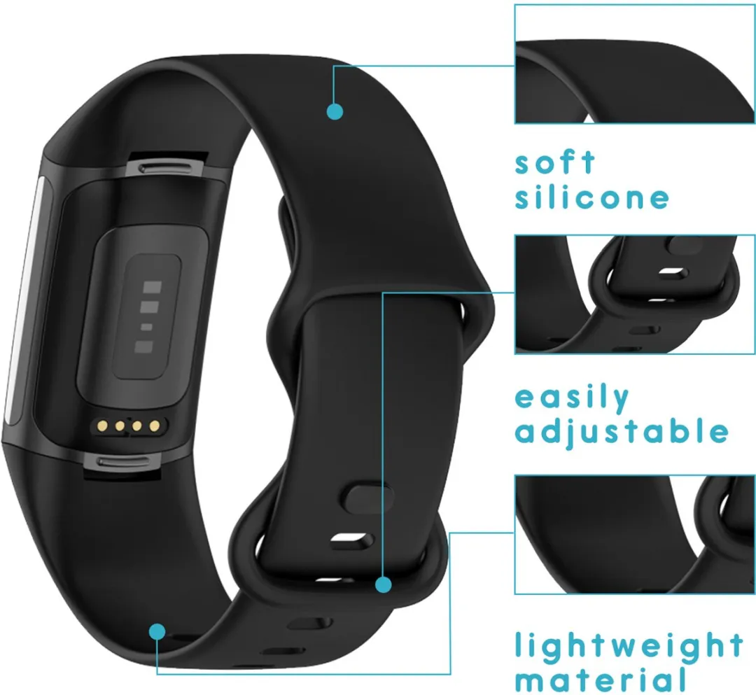 Imoshion Siliconen Bandje Fitbit Charge 5/6 - Zwart