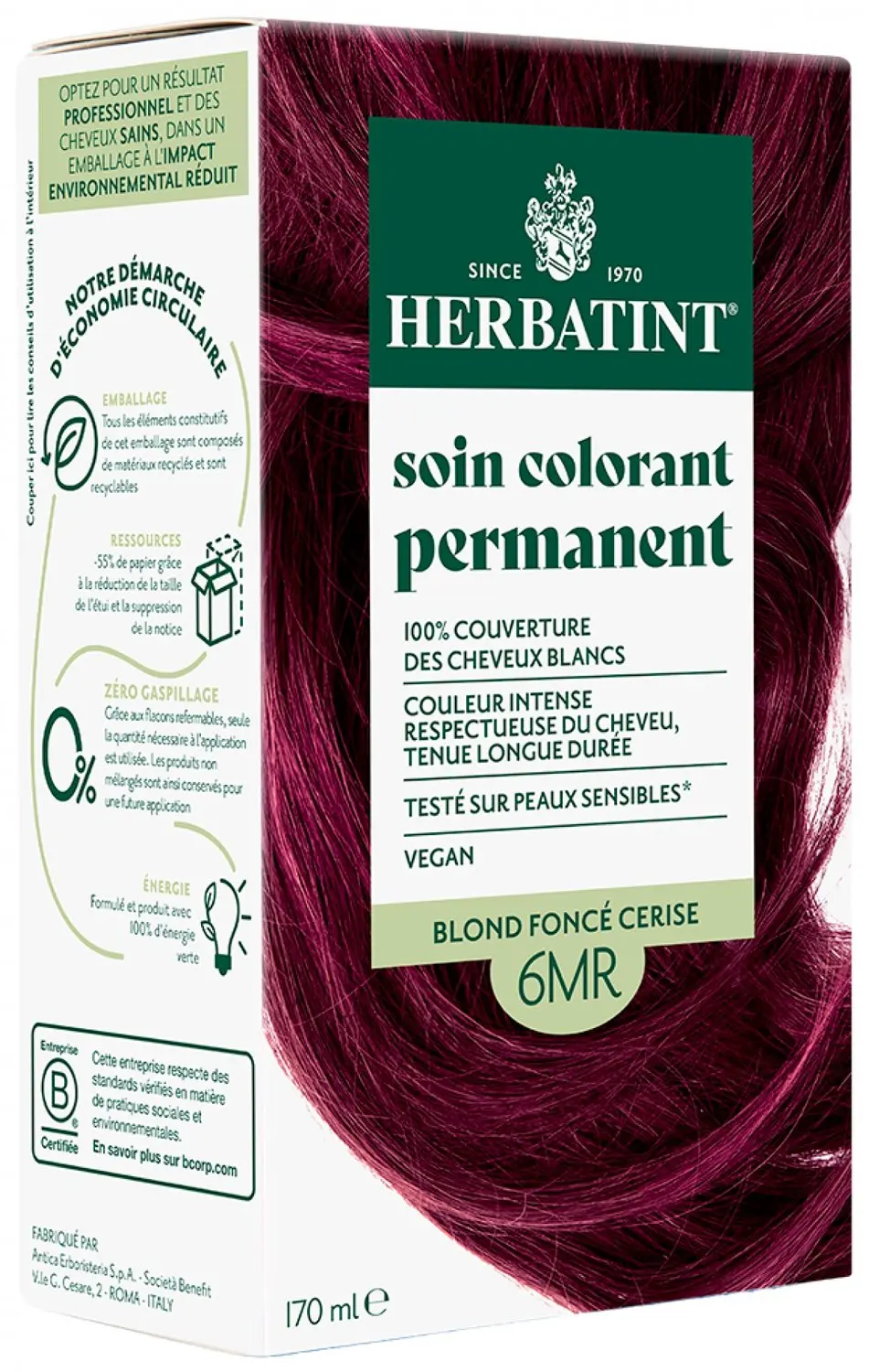Herbatint Permanente Kleurverzorging 170 ml (Kleuren : 6MR Donker Kersenblond)