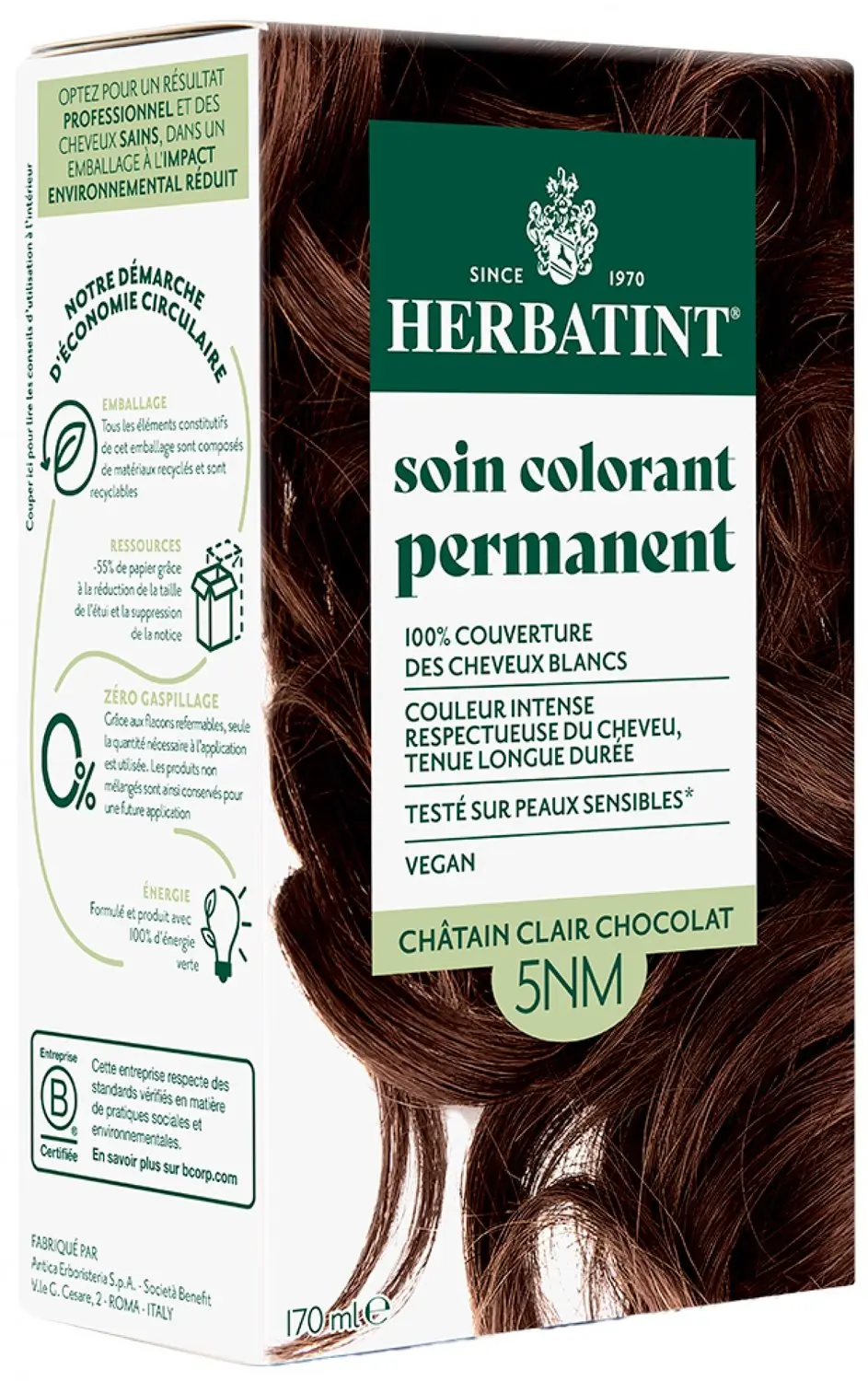 Herbatint Permanente Kleurverzorging 170 ml (Kleuren : 5NM Licht Chocoladebruin)