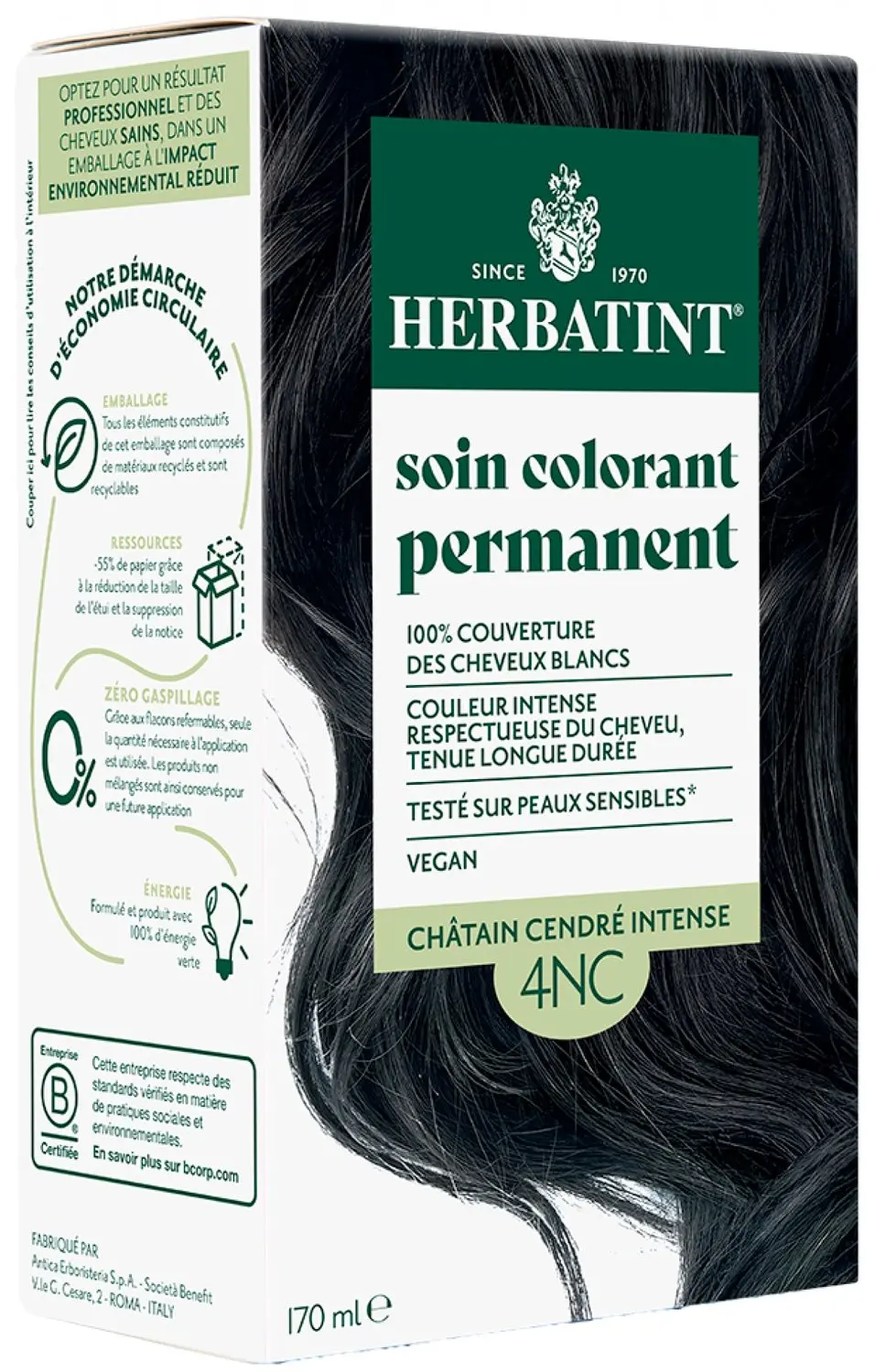 Herbatint Permanente Kleurverzorging 170 ml (Kleuren : 4NC Intensief Asbruin)