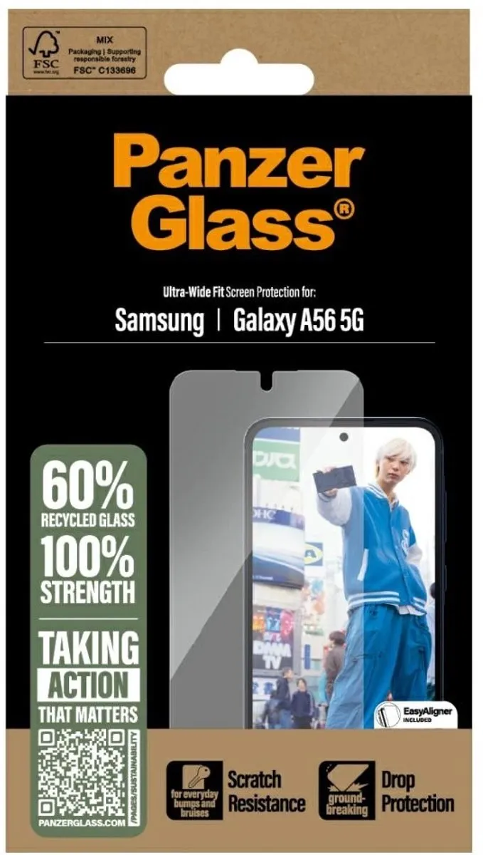 PanzerGlass Ultra-Wide Fit Screenprotector Samsung Galaxy A56 - Case Friendly - afbeelding 6 van 6