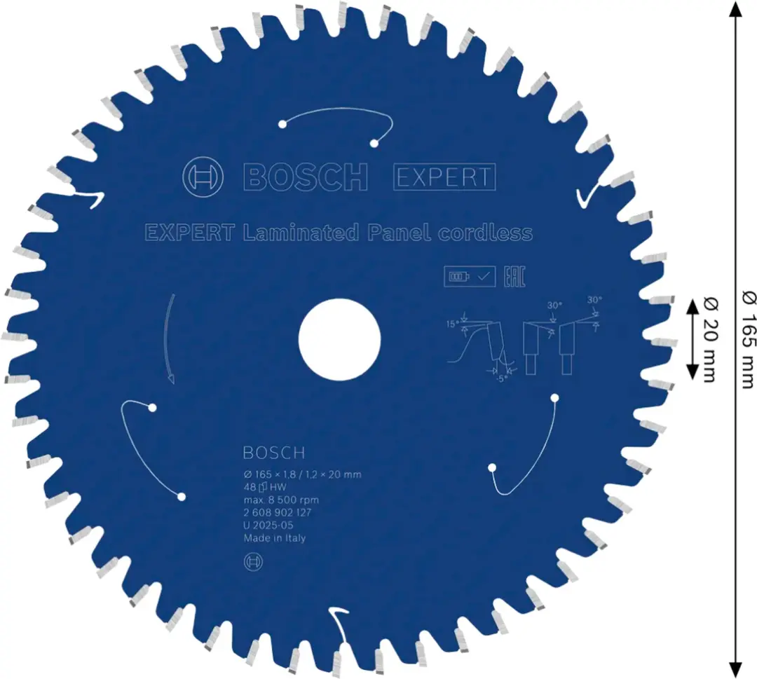 Bosch Professional EXPERT 2608902127 Cirkelzaagblad 165mm - afbeelding 2 van 5