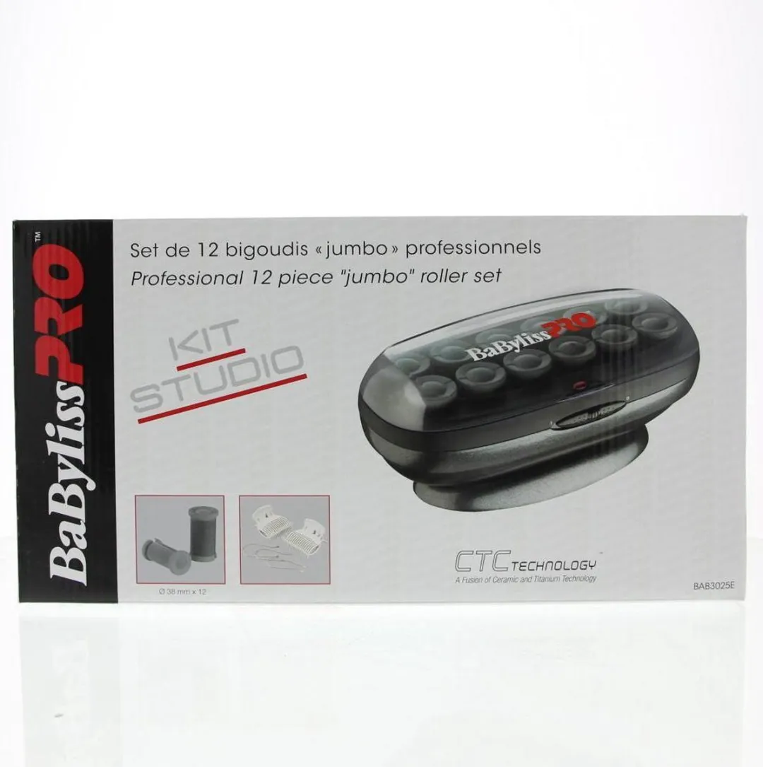 BaBylissPRO Ceramic Jumbo Rollers BAB3025E - 12 Stuks - Zwart