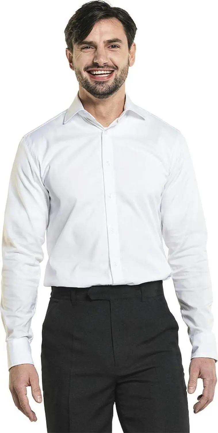 Chaud Devant Heren Wit Stretch Overhemd