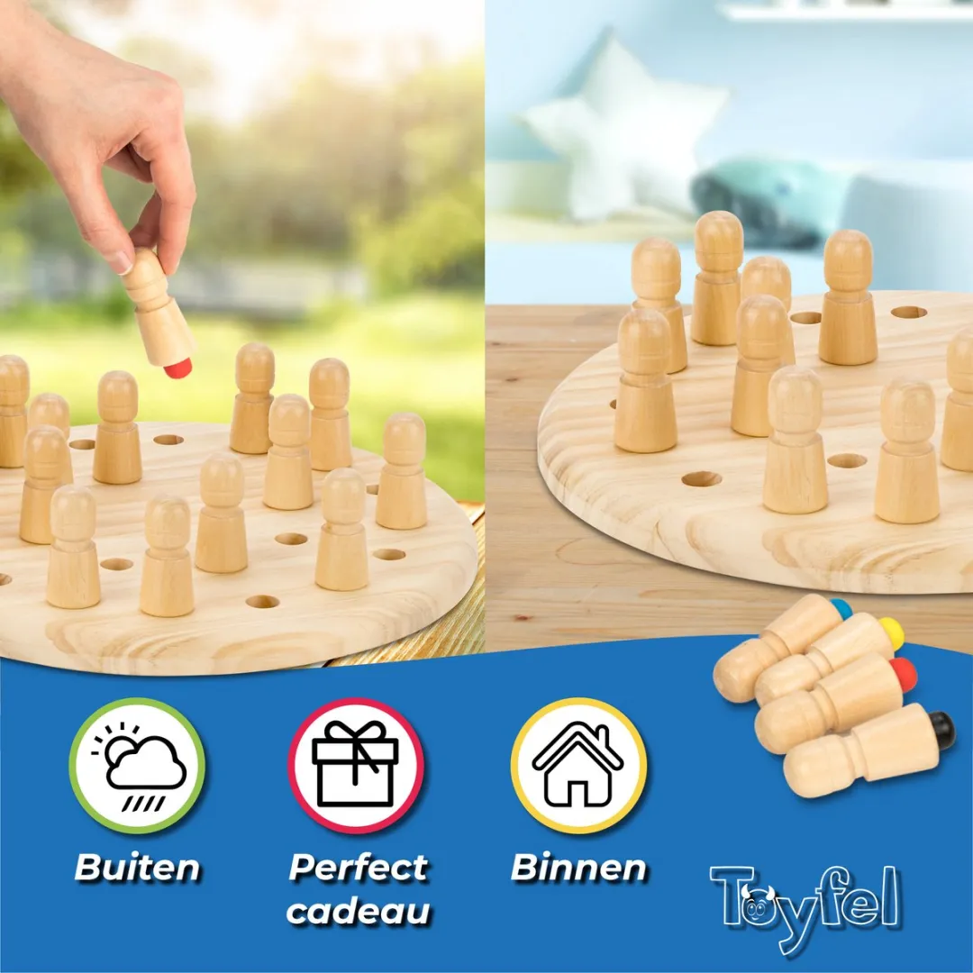 Toyfel Magnus – Houten Schaakspel met Tas 30 cm – Chess Montessori Educatief Speelgoed voor Kinderen Spel voor Logica & Coördinatie