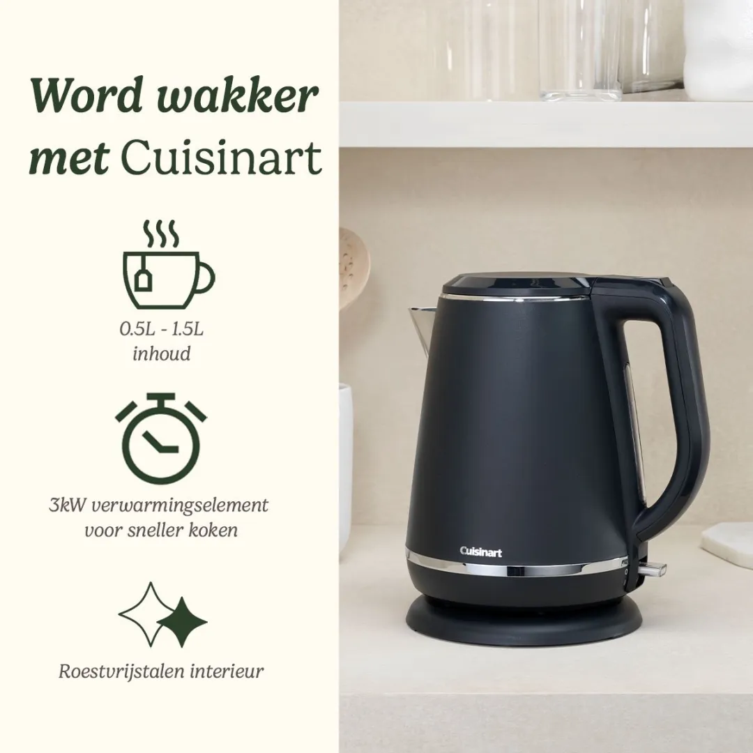 Cuisinart - Waterkoker Jug Kettle - Roestvrij staal - Water koker 1,5L - Zwart