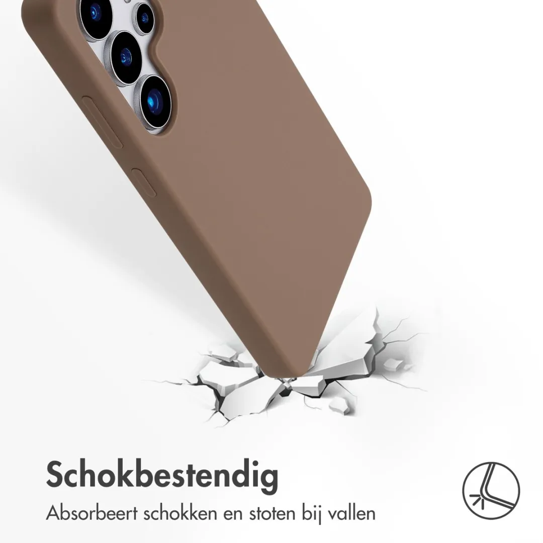 Accezz Hoesje Samsung Galaxy S25 Ultra Lichtbruin - Magnetische Ring