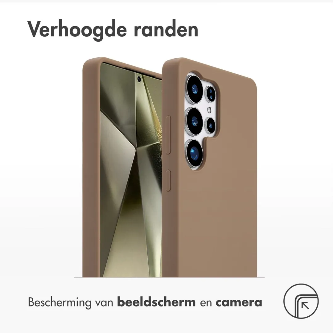 Accezz Hoesje Samsung Galaxy S25 Ultra Lichtbruin - Magnetische Ring