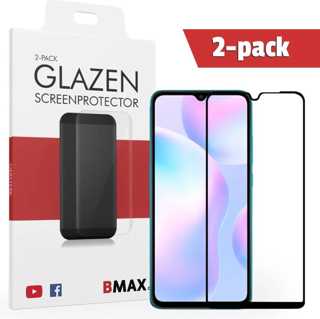 BMAX Screenprotector Full Cover Glas Xiaomi Redmi 9A