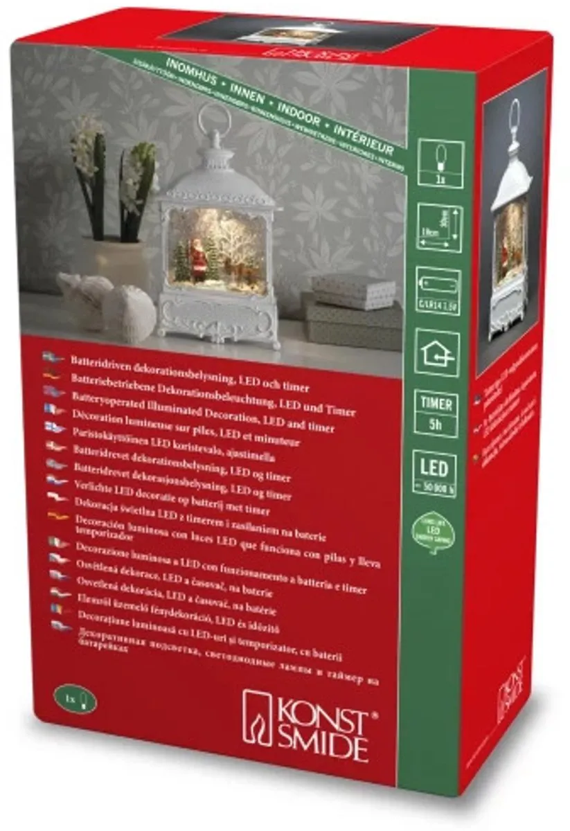 Konstsmide LED Sneeuwlantaarn Kerstman & Eland - Warm Wit