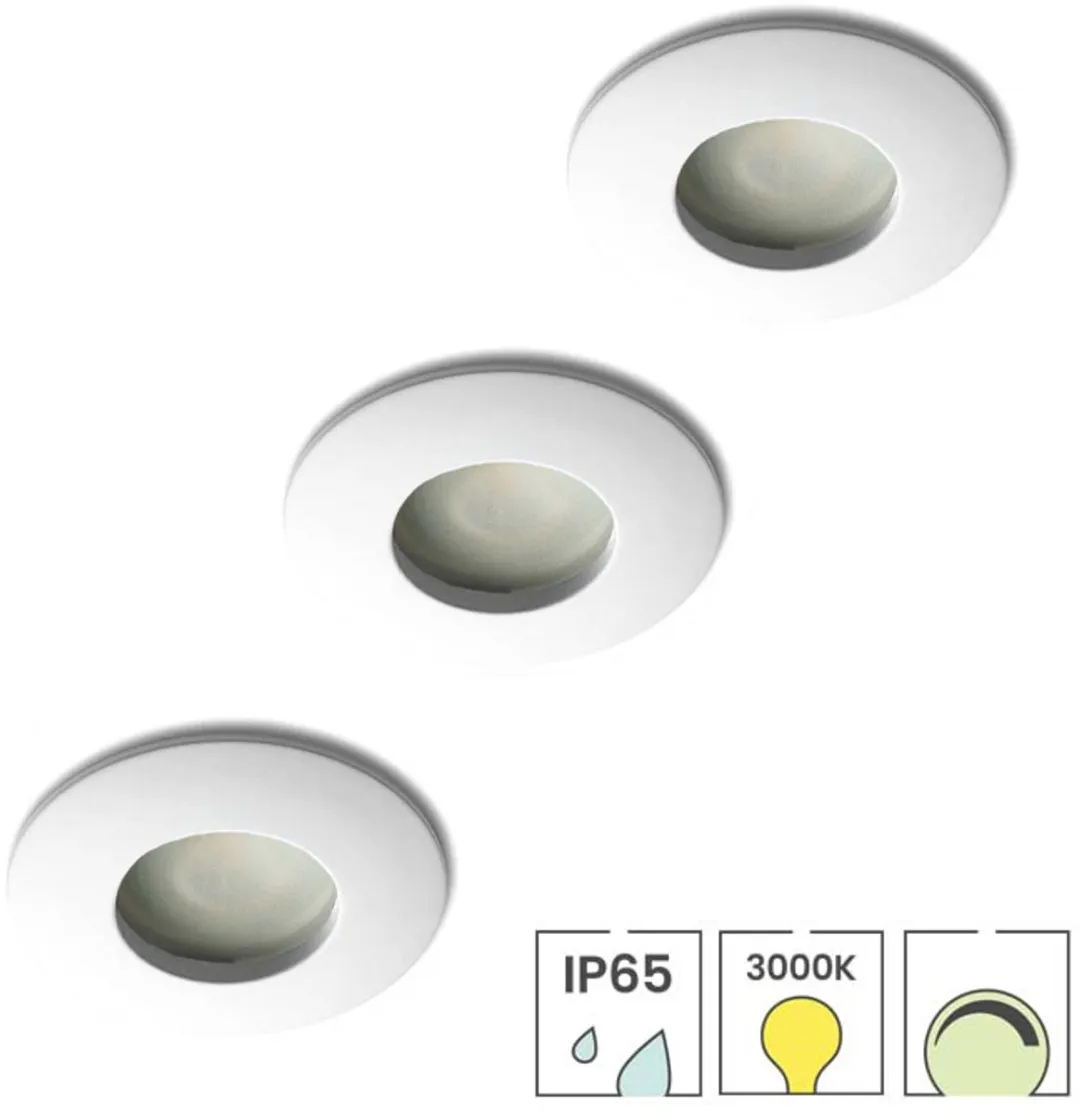 Lybardo Inbouwspots Badkamer 3-pack - 5.5W Dimbaar Warmwit - Ø8.3cm Zilver