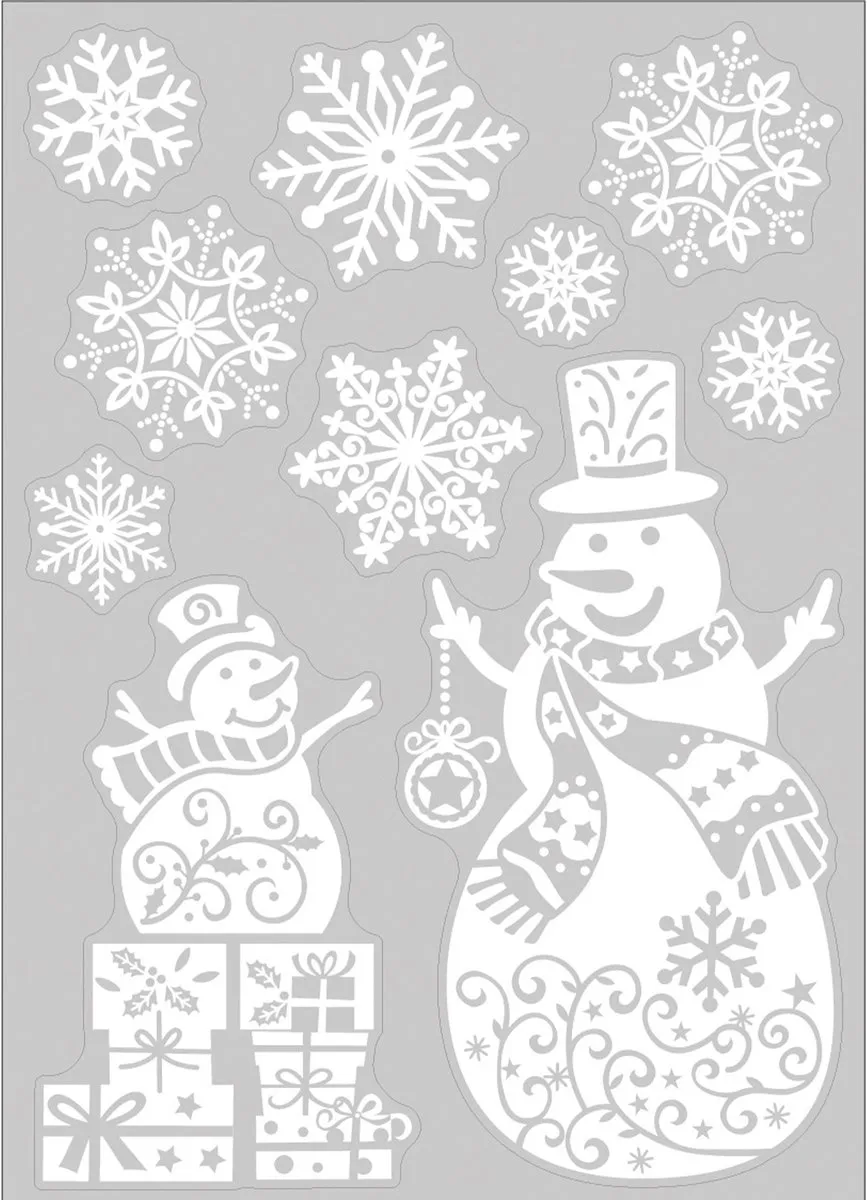 Anna's Collection Kerst Raamstickers Sneeuwpop