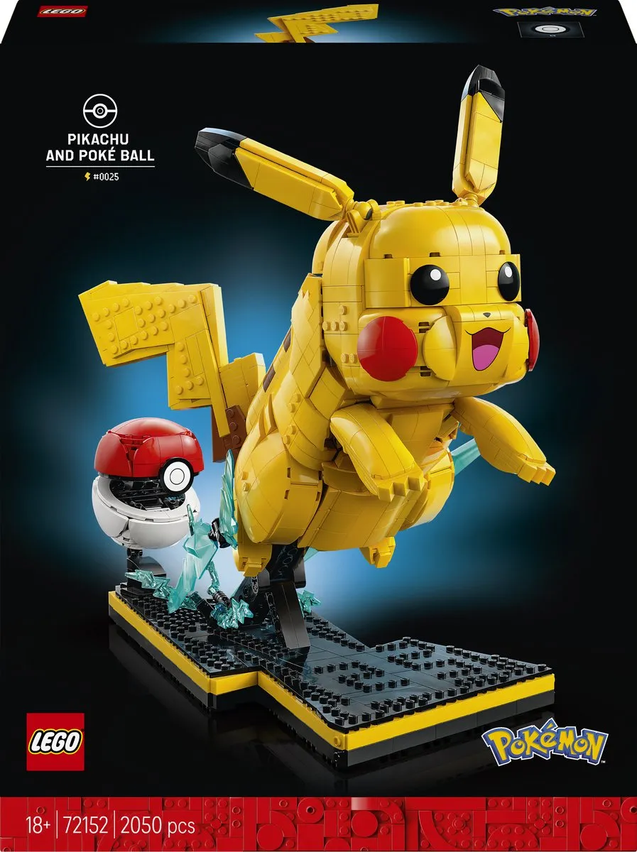 LEGO Pokémon Pikachu & Pokéball Bouwpakket 2050 Stuks - Multicolor