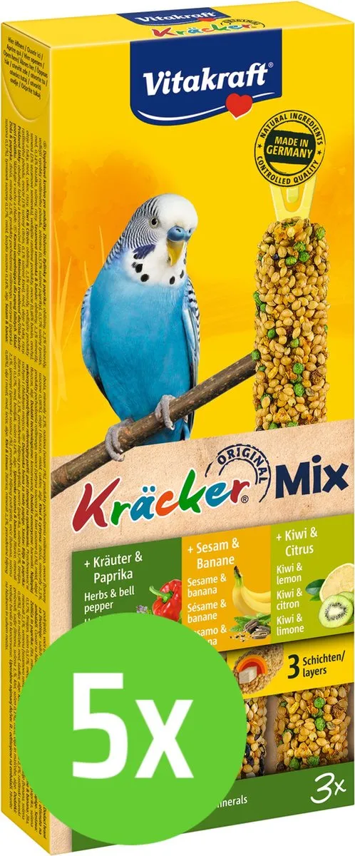 Vitakraft Parkiet Kracker Vijgen/Banaan/Sesam/Kiwi