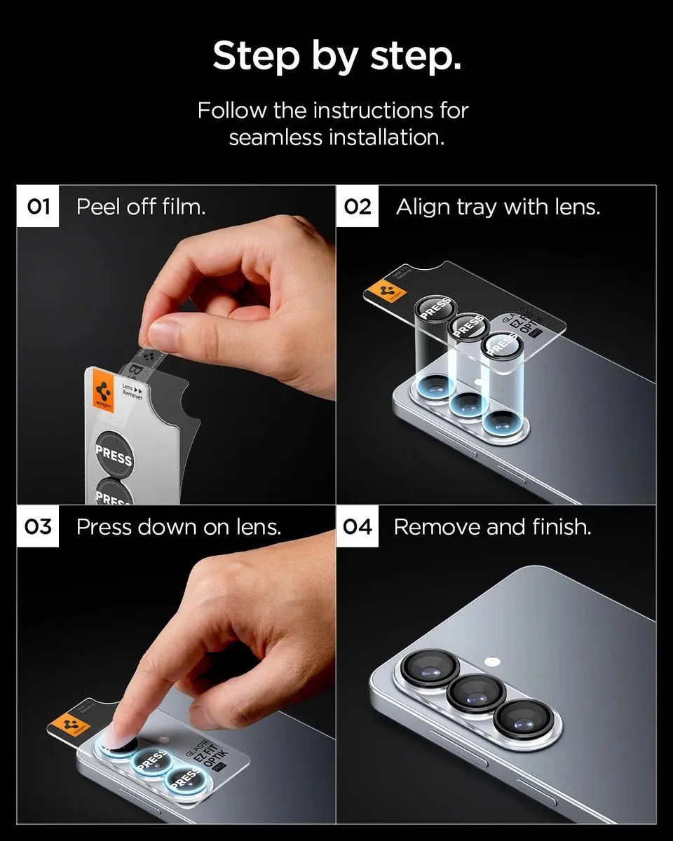 Spigen Optik Pro EZ Fit Lens Protector - Samsung Galaxy S26 - 2 Stuks - Zwart