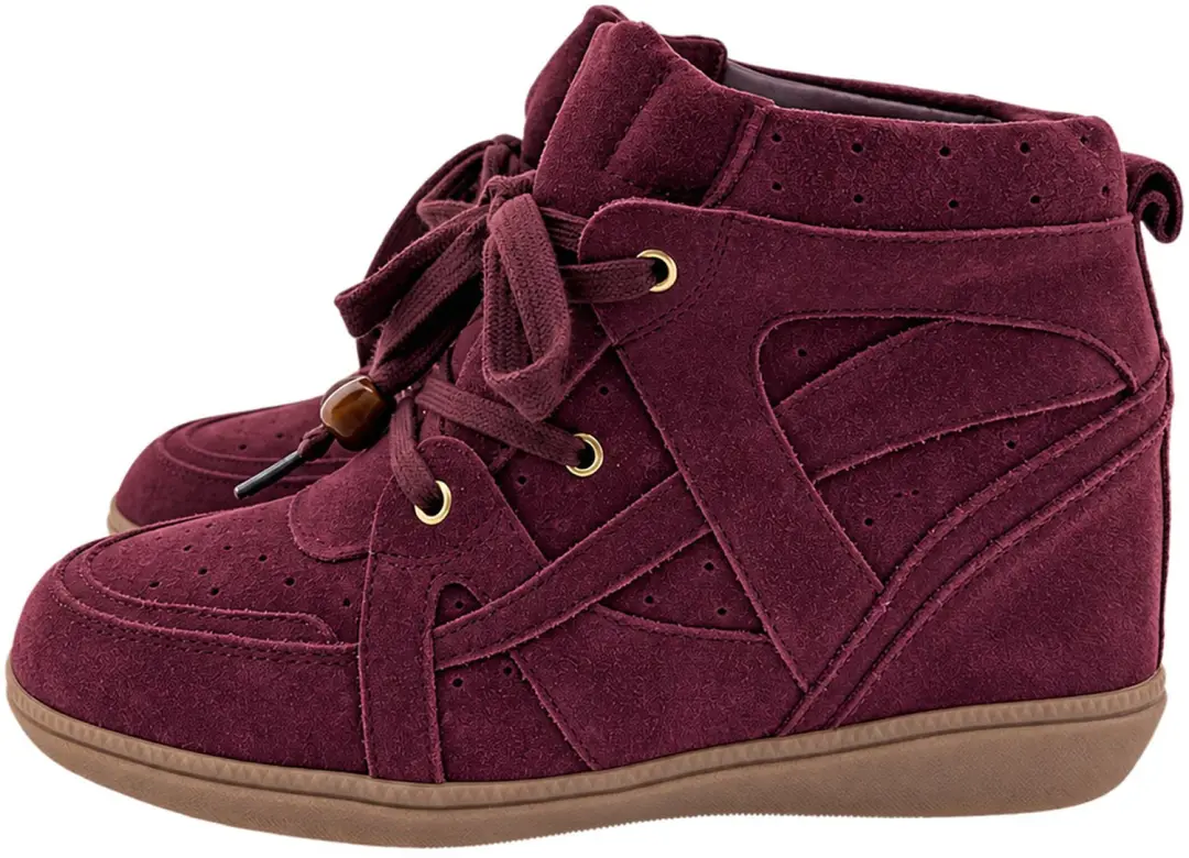 PS Poelman Cindy Lace-up Wedge boots bordeaux, 38 / 5