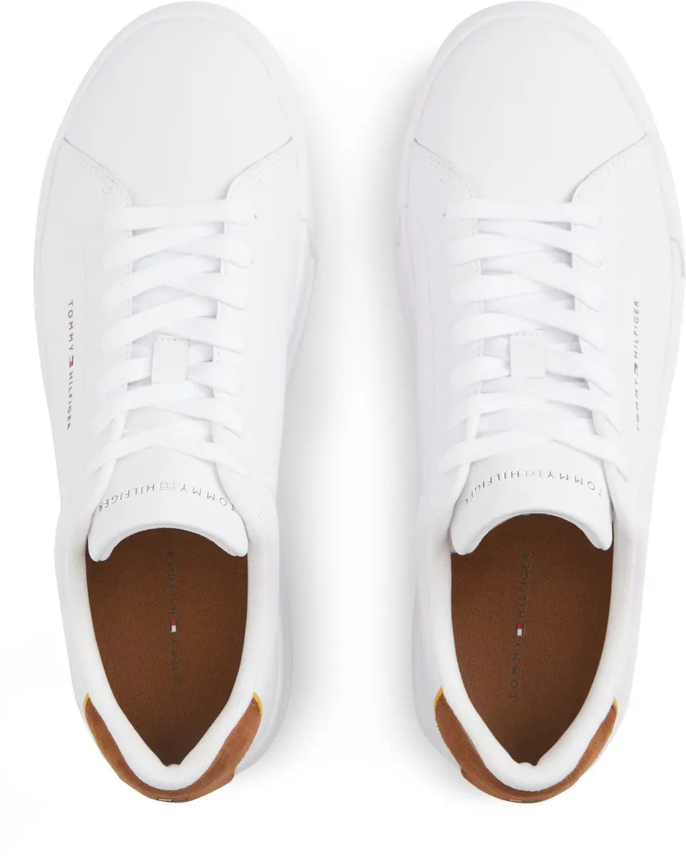 Tommy Hilfiger Heren Sneakers - Wit/Bruin - afbeelding 3 van 6