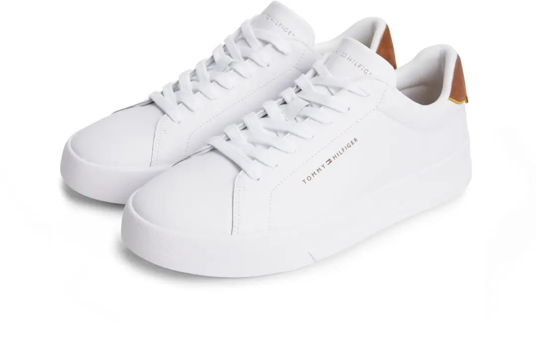 Tommy Hilfiger Heren Sneakers - Wit/Bruin - afbeelding 4 van 6