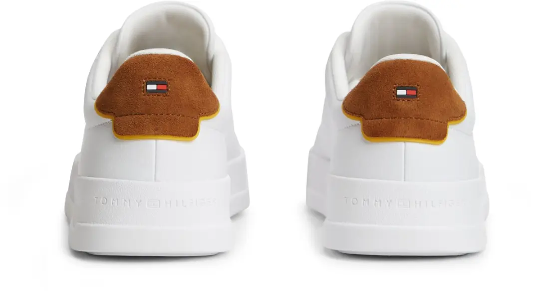 Tommy Hilfiger Heren Sneakers - Wit/Bruin - afbeelding 5 van 6