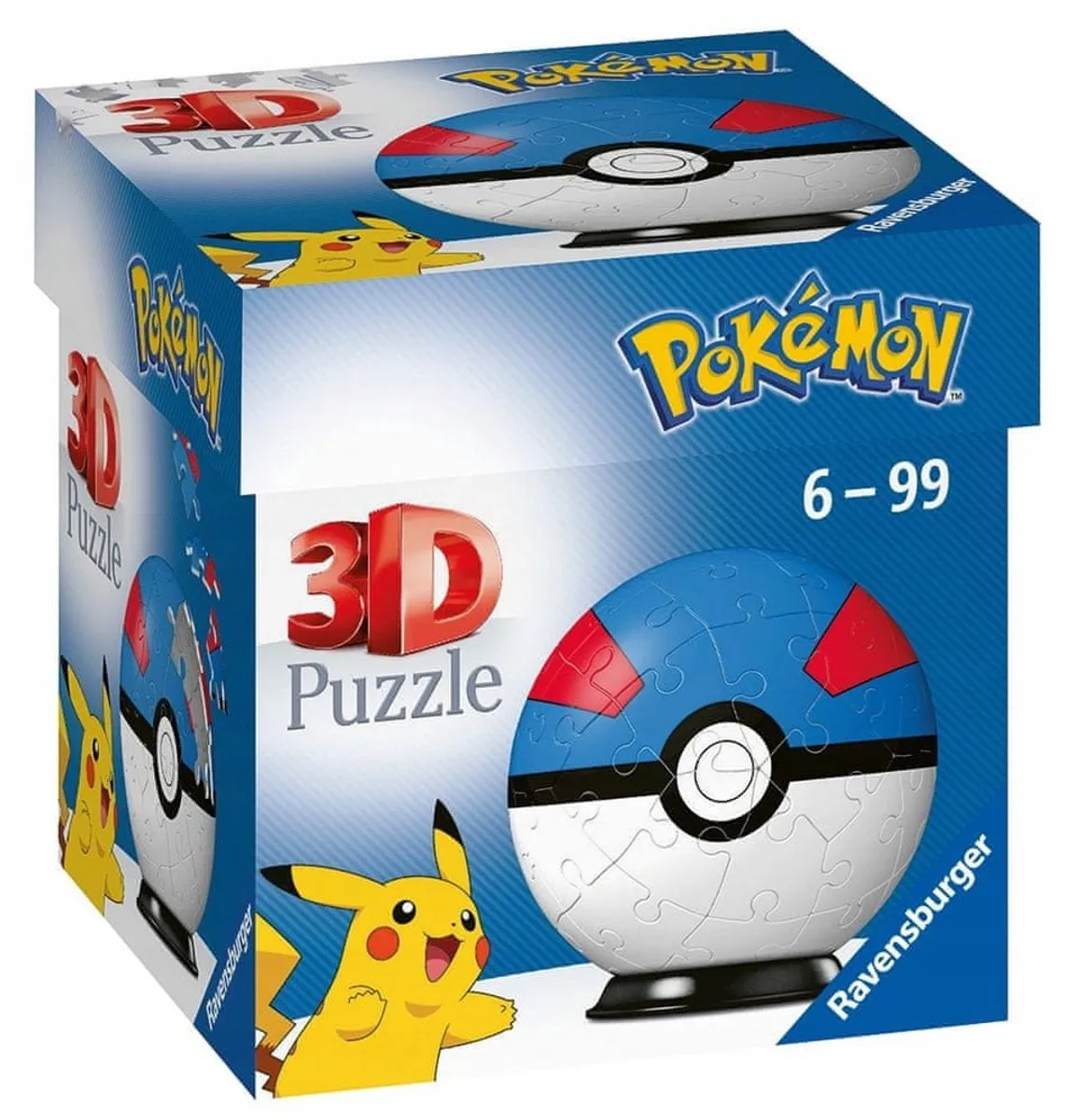 Ravensburger 3D Pokémon Puzzelbal - 54 Stukjes Blauw