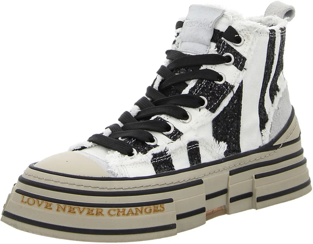 Rebecca White V02L-5B NAVY WHITE + GLITTER BLACK dames sneakers wit maat 36