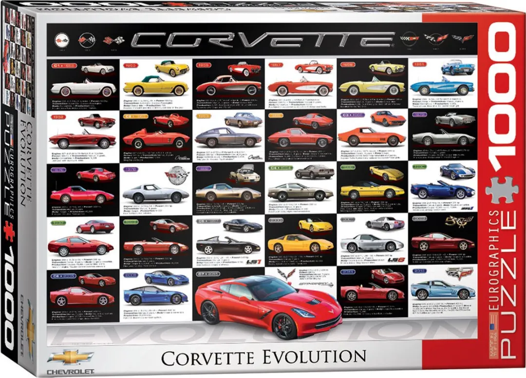 Eurographics Corvette Evolution Legpuzzel 1000 Stuks - Multicolor
