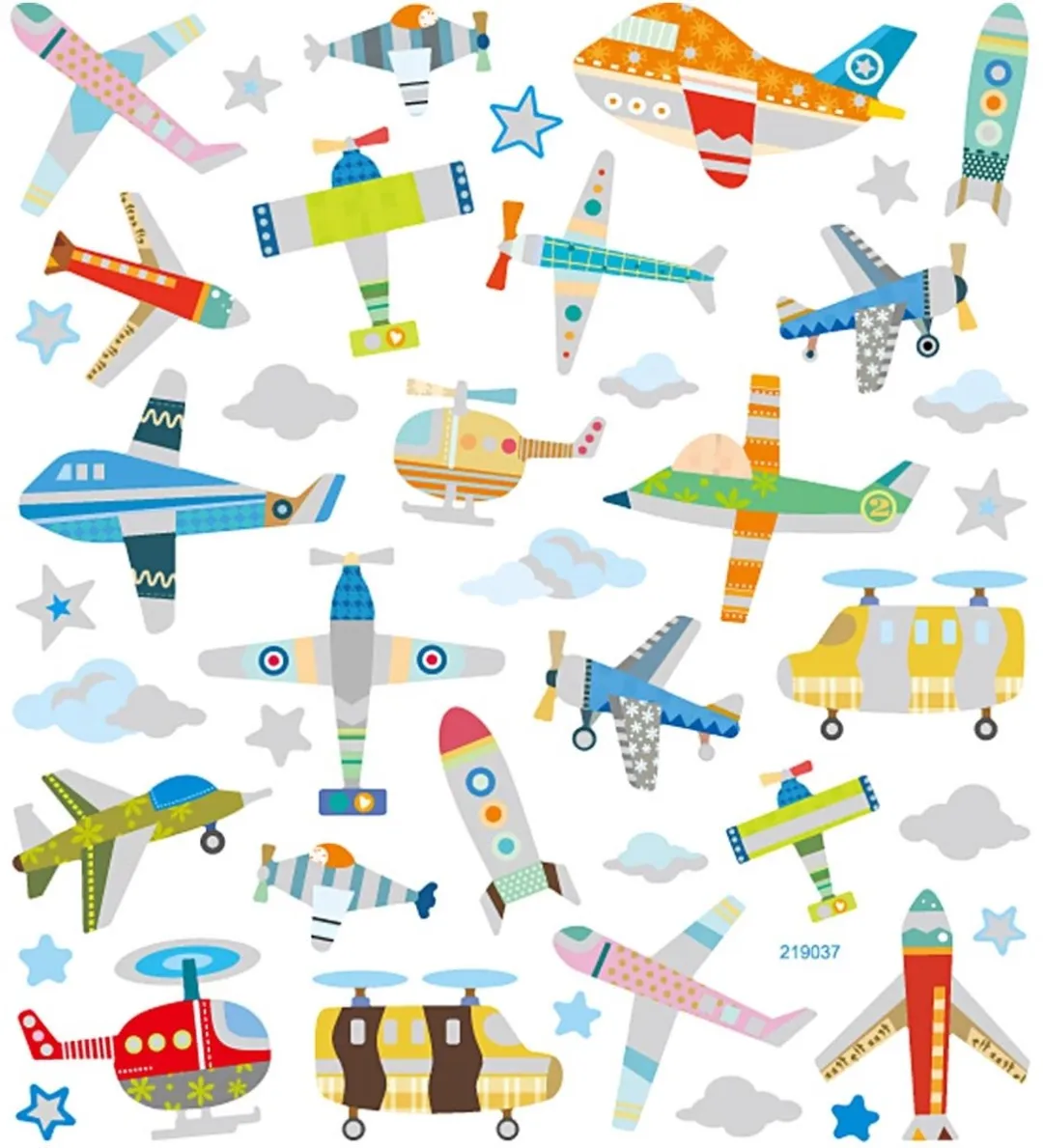Creativ Company Vliegtuig Stickers Meerkleurig