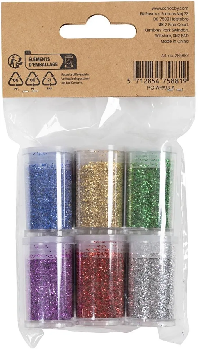 Creativ Company Bio Sparkles - 42ml (6x7ml) - Multicolor