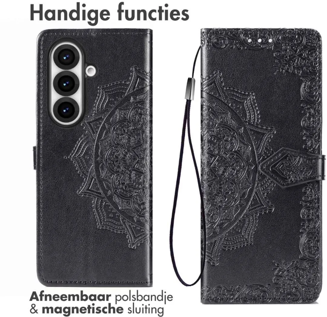 imoshiion Hoesje Samsung Galaxy Z Fold 7 - 3 Pasjes - Zwart