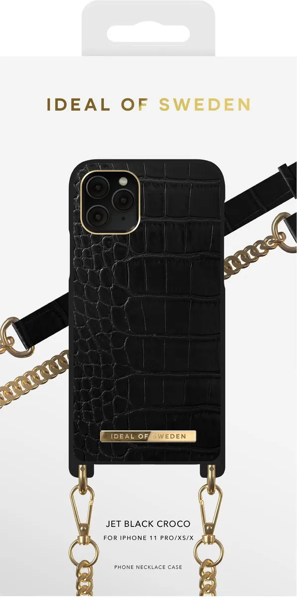 iDeal of Sweden iPhone Necklace Case Jet Black Croco - IDNCSS20-I1958-207 - afbeelding 2 van 6