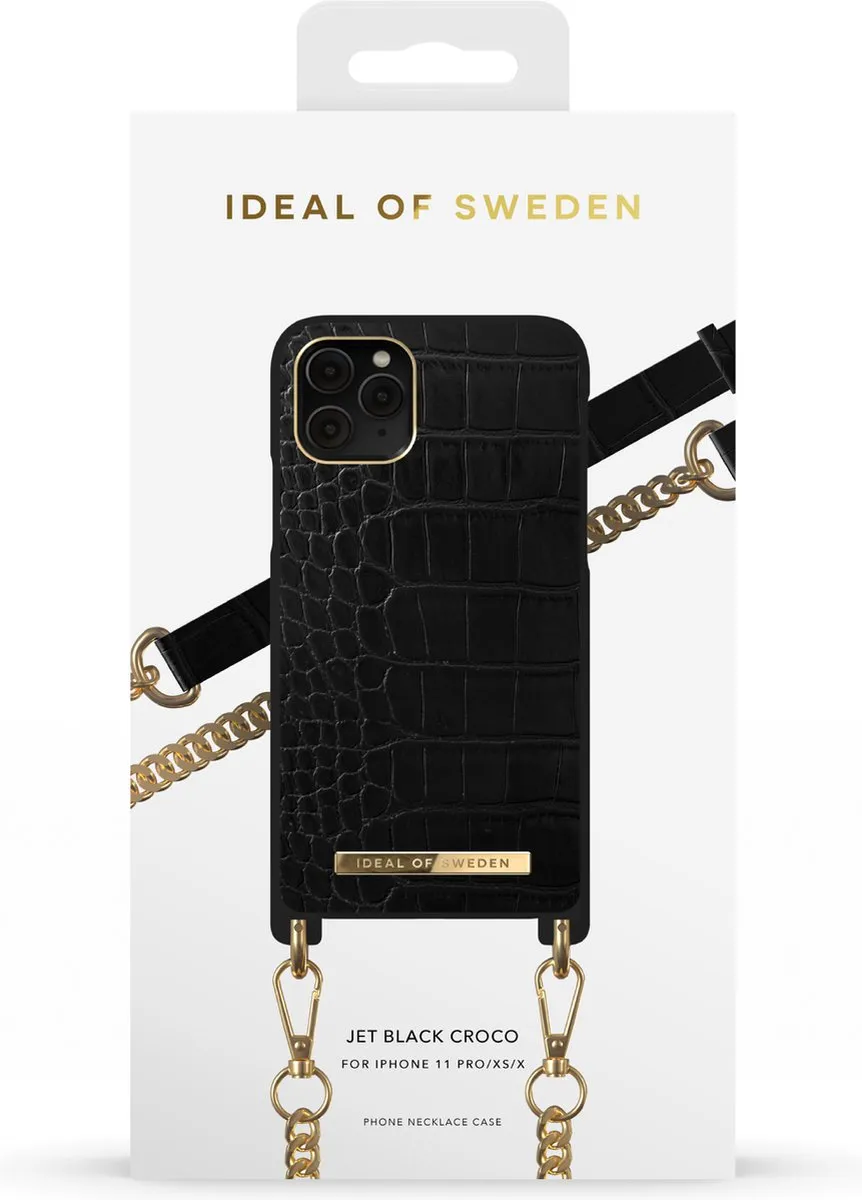 iDeal of Sweden iPhone Necklace Case Jet Black Croco - IDNCSS20-I1958-207 - afbeelding 3 van 6