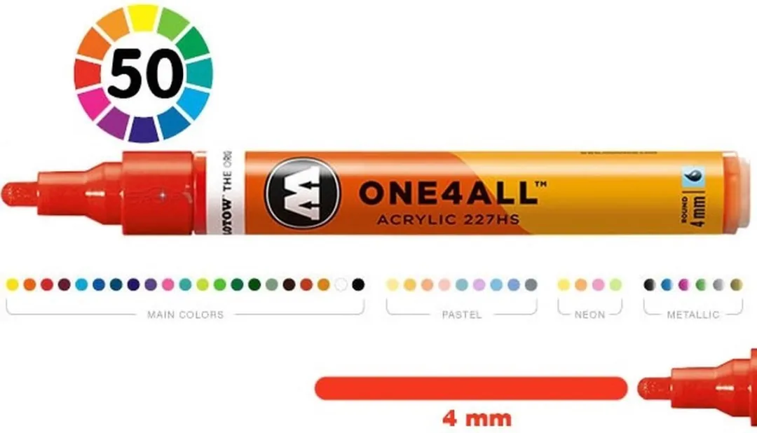 Molotow ONE4ALL Acrylstift 4mm - Zwart