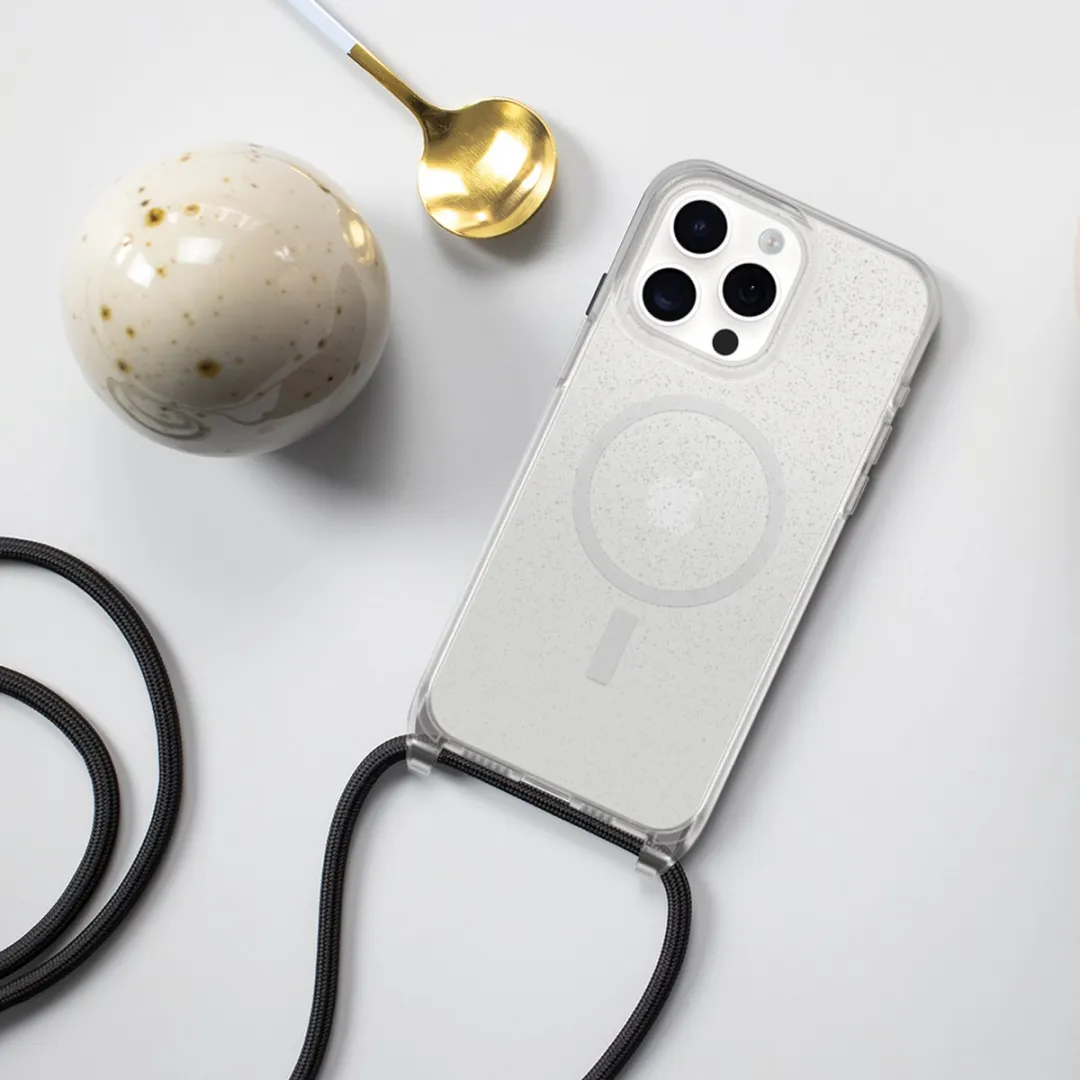OtterBox React Necklace 77-93589 Hoesje - iPhone 15 Pro Max - Transparant Glitter