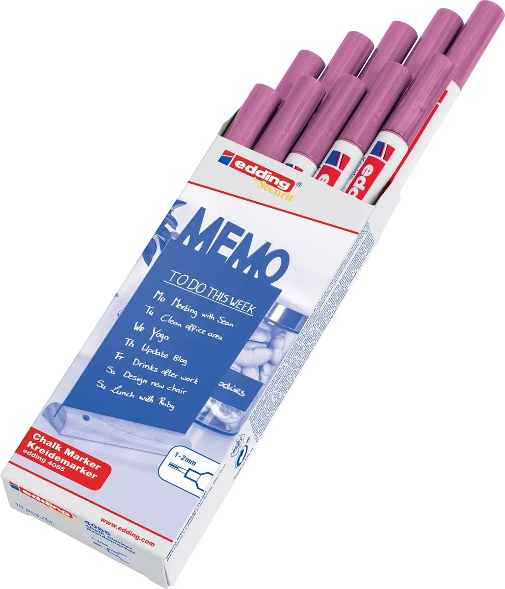 edding by Securit 4085 Krijtstift Roze Metallic - 10 Stuks