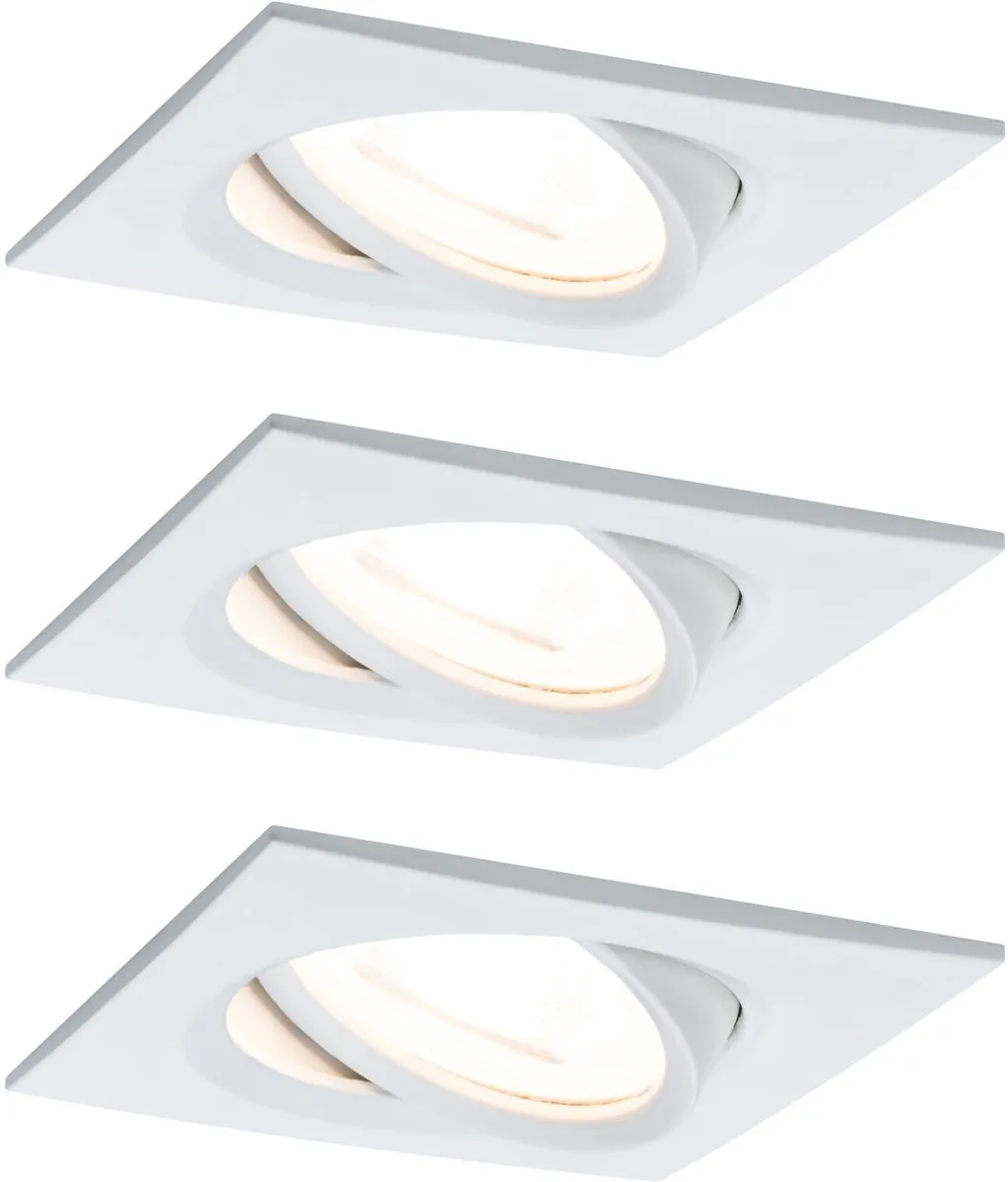 Paulmann Nova LED Inbouwlamp Basisset 3x6,5W 460lm 2700K - 84x84mm Wit mat