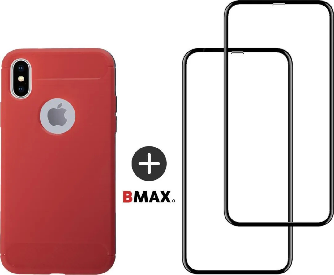 BMAX iPhone X Carbon Softcase Rood