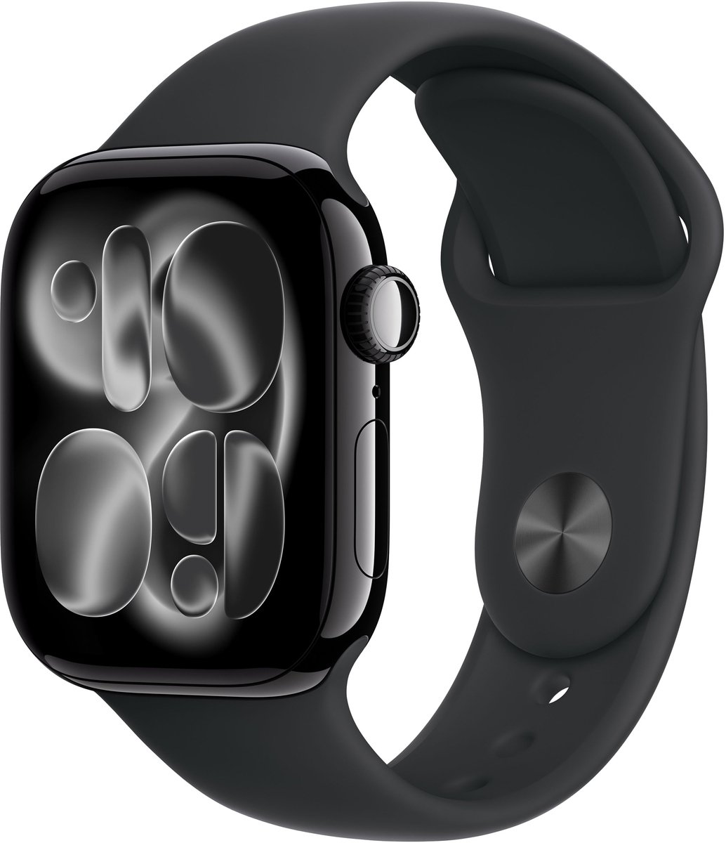 Apple Watch 11 - Wifi - 42mm - Jet Black Aluminium Case with Black Sport Band - S/M