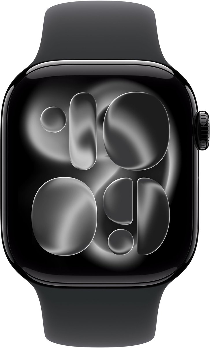 Apple Watch 11 - Wifi - 42mm - Jet Black Aluminium Case with Black Sport Band - S/M