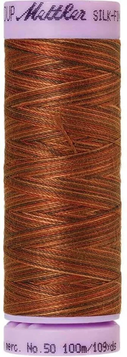 Amann Silk-Finish Cotton Multi-Color Bruin 100m