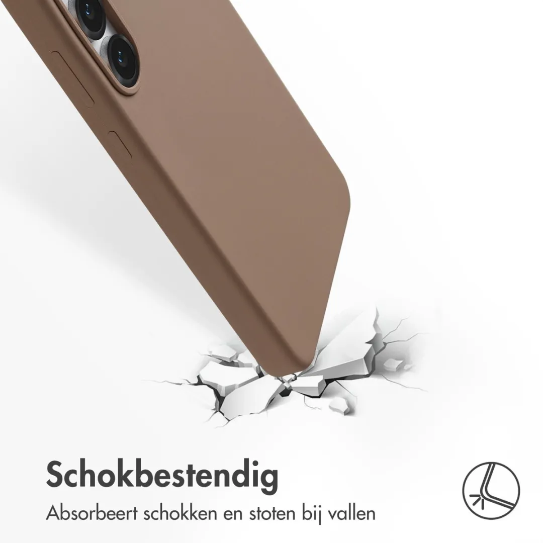 Accezz Hoesje Samsung Galaxy S25 FE - Lichtbruin MagSafe