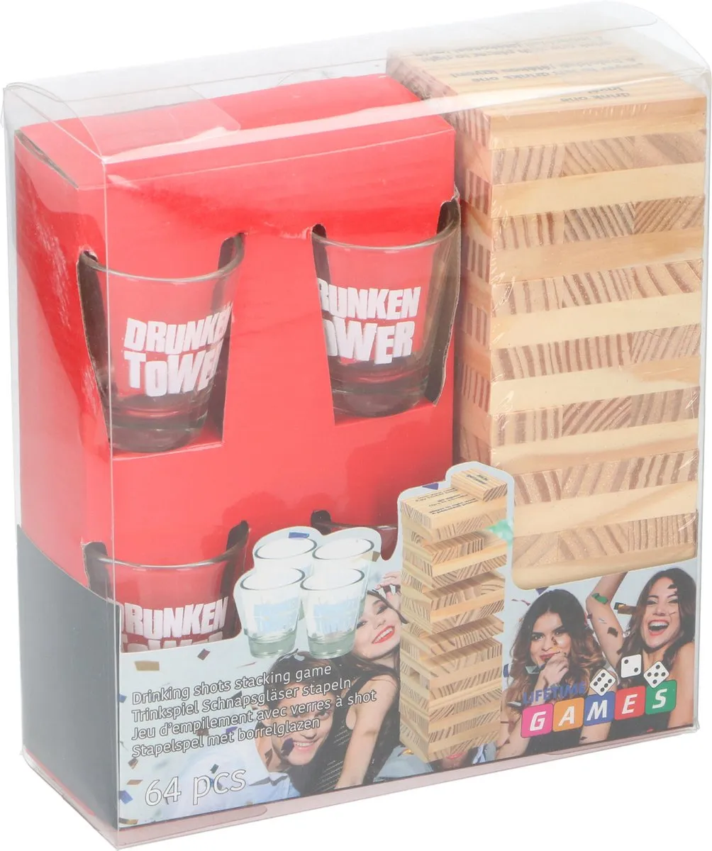 Lifetime Games Drunken Tower Jenga Shotspel HBL004 - 60 Stenen - afbeelding 6 van 6