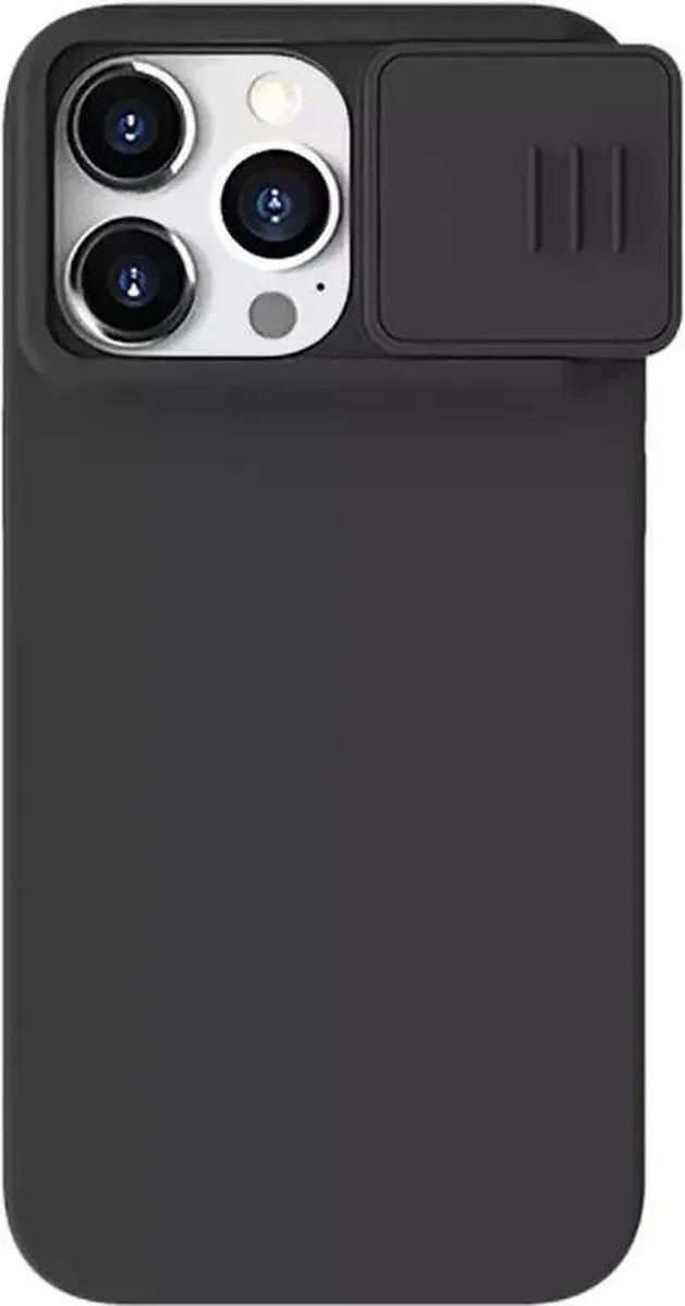 Nillkin CamShield Siliconen Hoesje iPhone 15 Pro Max - Zwart