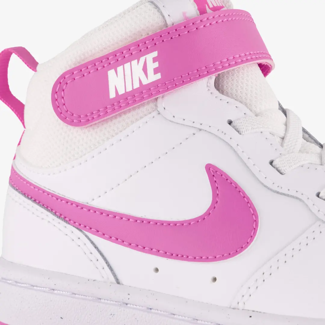 Nike Court Borough Mid 2 Meisjes Sneakers - Wit/Roze - afbeelding 5 van 6